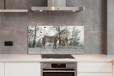 Kitchen Splashback Unicorns winter forest