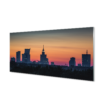 Kitchen Splashback Sunset panorama of Warsaw