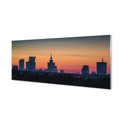 Kitchen Splashback Sunset panorama of Warsaw