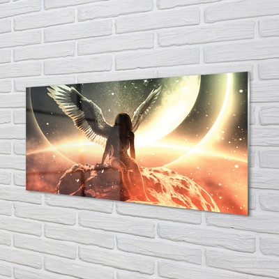 Kitchen Splashback Women lunar meteorite wings