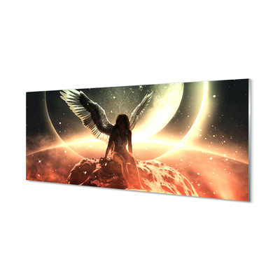 Kitchen Splashback Women lunar meteorite wings