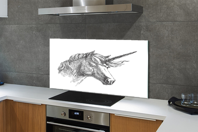 Kitchen Splashback Unicorn drawing