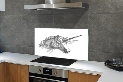 Kitchen Splashback Unicorn drawing