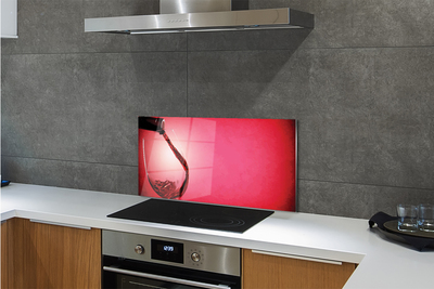 Kitchen Splashback red glass background on the left side