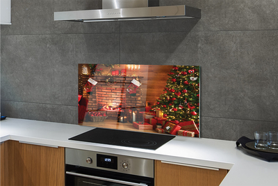 Kitchen Splashback Fireplace decoration gifts Christmas tree