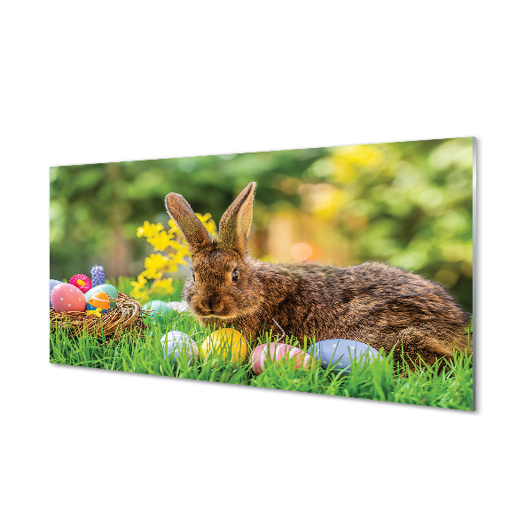 Kitchen Splashback Meadow rabbit eggs