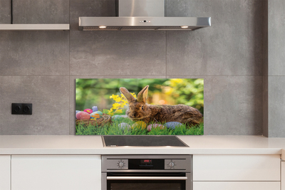 Kitchen Splashback Meadow rabbit eggs