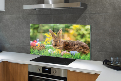 Kitchen Splashback Meadow rabbit eggs