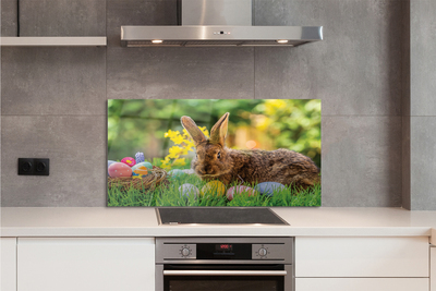 Kitchen Splashback Meadow rabbit eggs