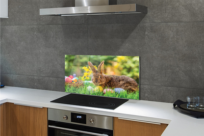 Kitchen Splashback Meadow rabbit eggs