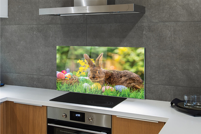 Kitchen Splashback Meadow rabbit eggs