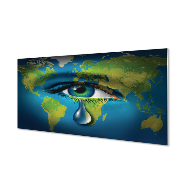 Kitchen Splashback Map of tears from his eyes