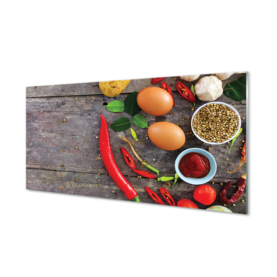 Kitchen Splashback Pepper leaves egg