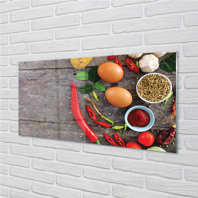 Kitchen Splashback Pepper leaves egg