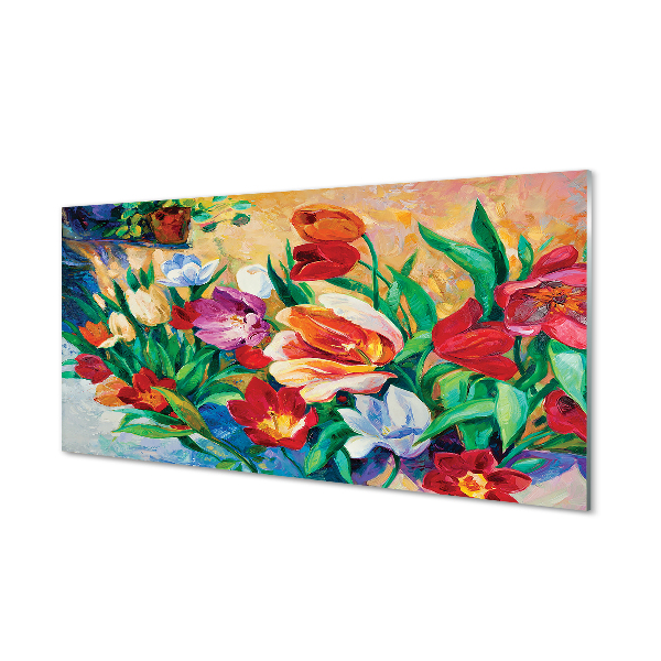 Kitchen Splashback flowers