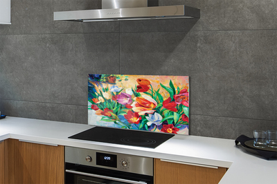 Kitchen Splashback flowers