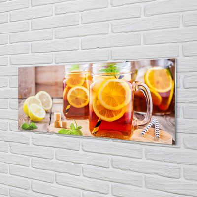 Kitchen Splashback Tea cold citrus straws