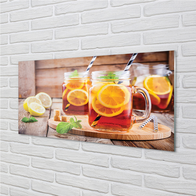 Kitchen Splashback Tea cold citrus straws