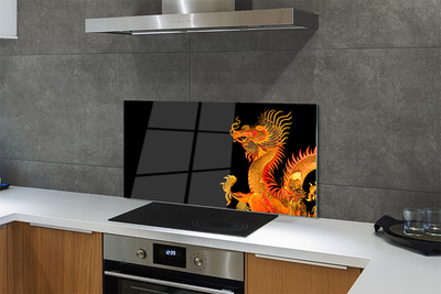 Kitchen Splashback Japanese Gold Dragon