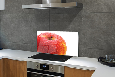 Kitchen Splashback Water drops on apple