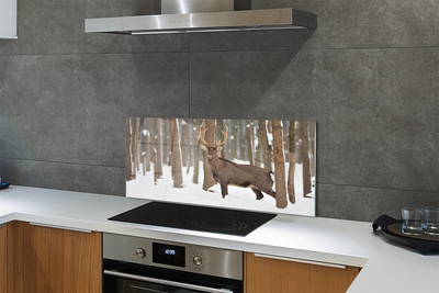 Kitchen Splashback Deer winter forest
