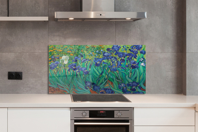 Kitchen Splashback Iris Flower Art