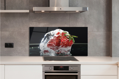 Kitchen Splashback Strawberries in ice cube