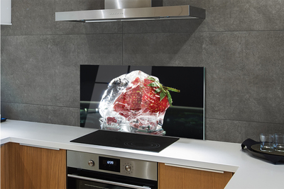 Kitchen Splashback Strawberries in ice cube