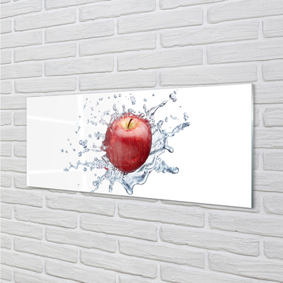 Kitchen Splashback red apple in water