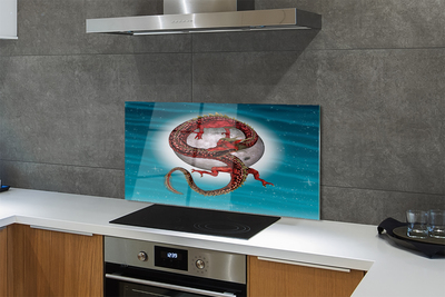 Kitchen Splashback Japanese dragon moon sky