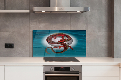 Kitchen Splashback Japanese dragon moon sky