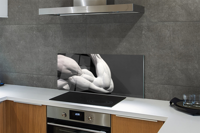 Kitchen Splashback Black and white muscle