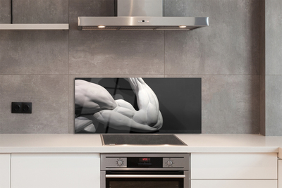 Kitchen Splashback Black and white muscle