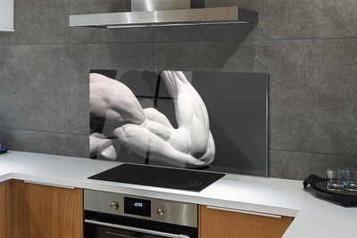 Kitchen Splashback Black and white muscle