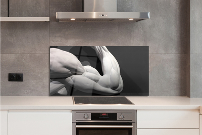 Kitchen Splashback Black and white muscle