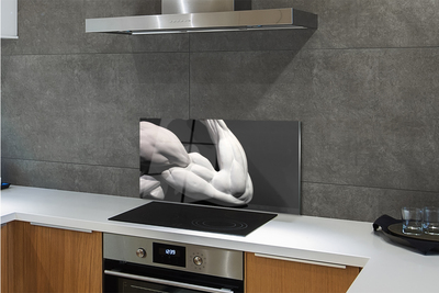 Kitchen Splashback Black and white muscle