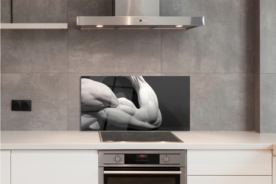 Kitchen Splashback Black and white muscle