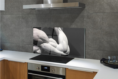 Kitchen Splashback Black and white muscle