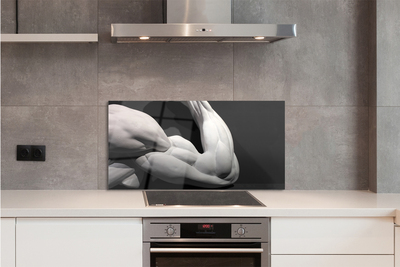 Kitchen Splashback Black and white muscle