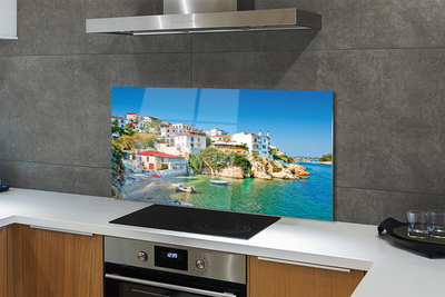 Kitchen Splashback Building Greece coast