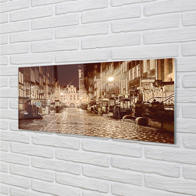 Kitchen Splashback Gdansk Old Town night