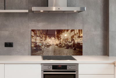 Kitchen Splashback Gdansk Old Town night