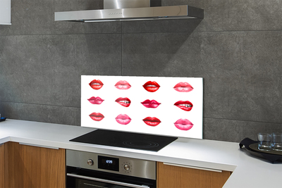 Kitchen Splashback Red and pink lips