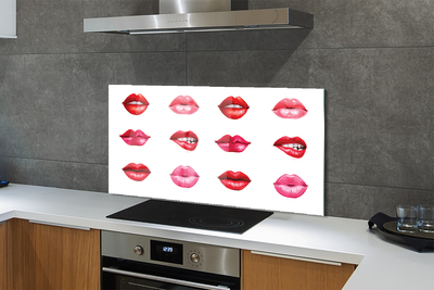 Kitchen Splashback Red and pink lips