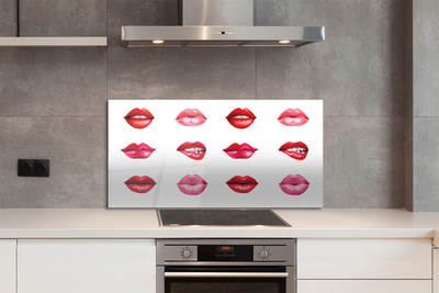 Kitchen Splashback Red and pink lips