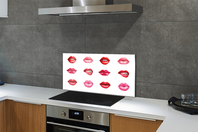 Kitchen Splashback Red and pink lips