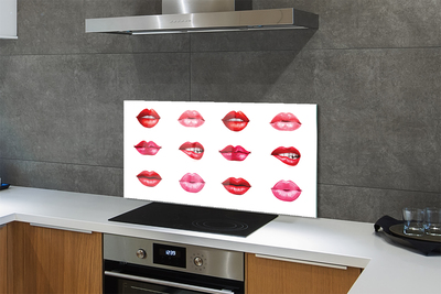 Kitchen Splashback Red and pink lips