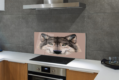Kitchen Splashback painted Wolf
