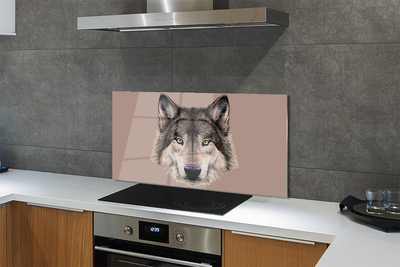 Kitchen Splashback painted Wolf