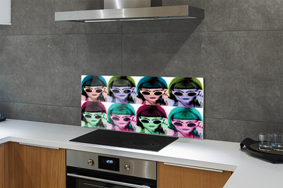 Kitchen Splashback female hair colored glasses